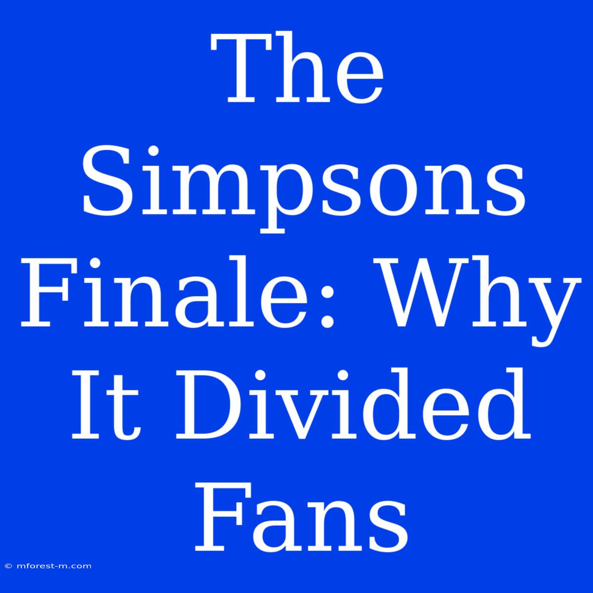 The Simpsons Finale: Why It Divided Fans