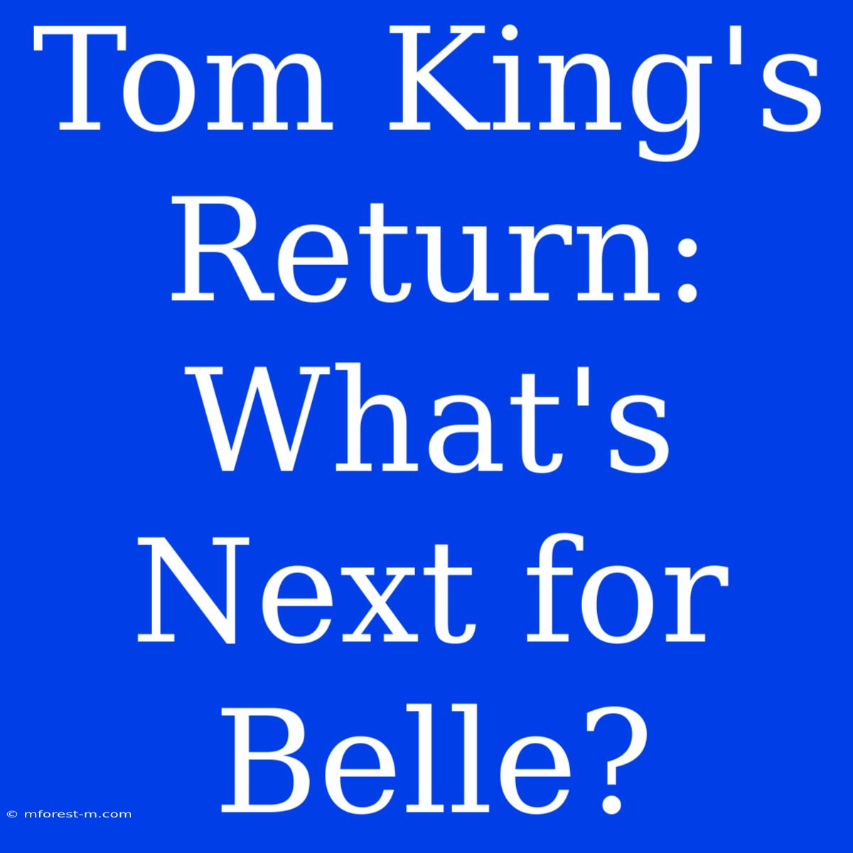 Tom King's Return: What's Next For Belle?