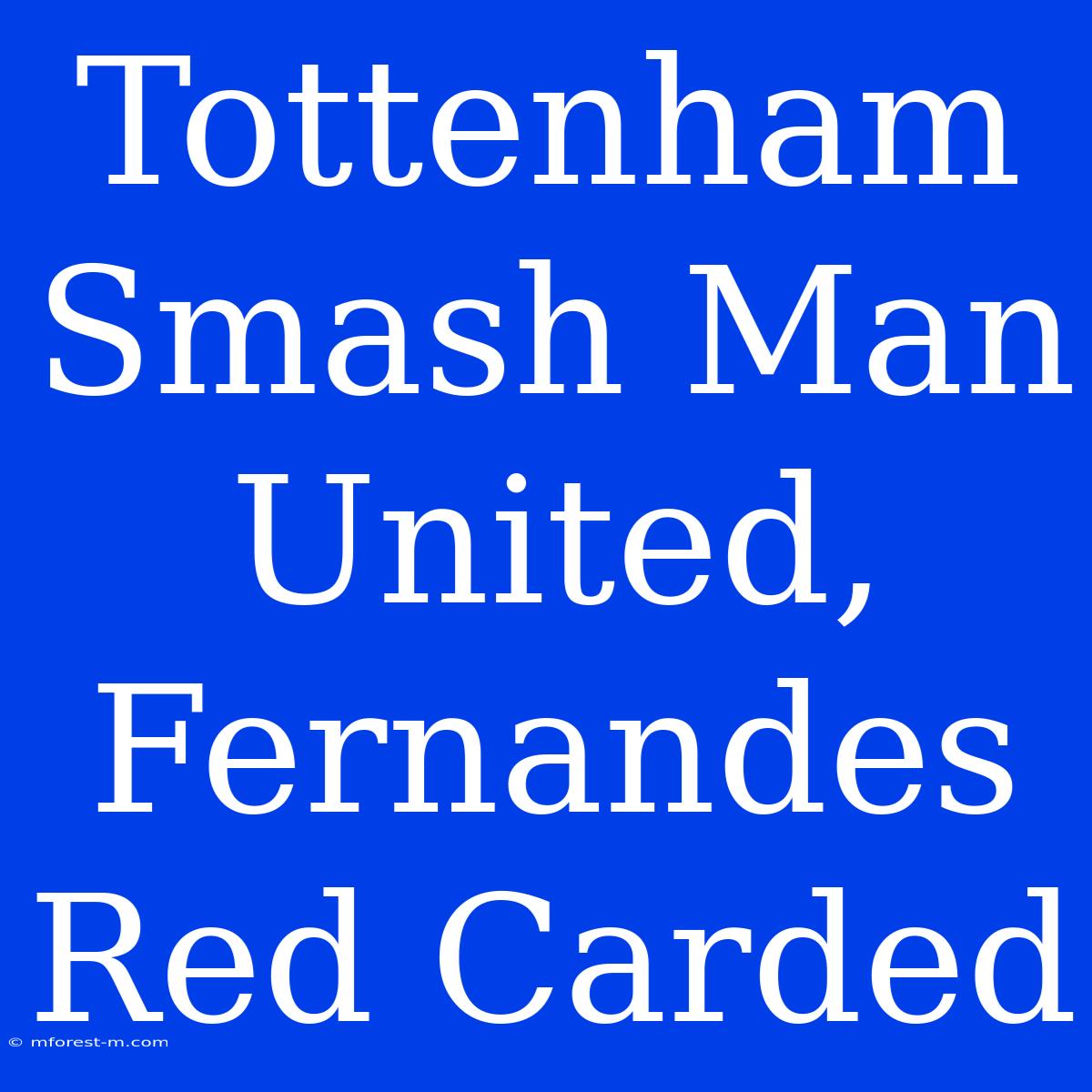 Tottenham Smash Man United, Fernandes Red Carded