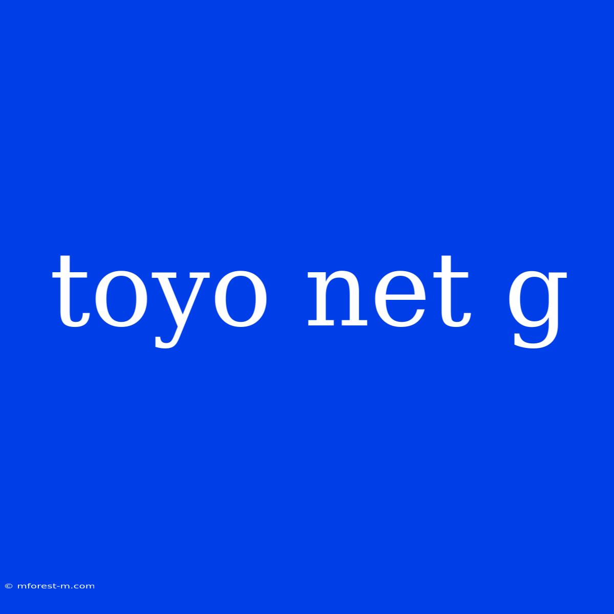 Toyo Net G