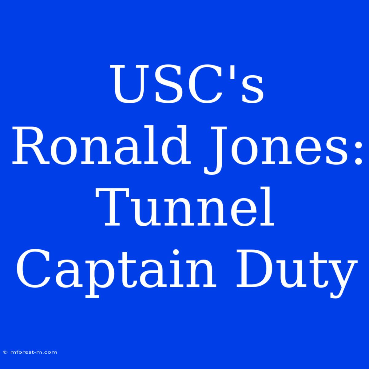 USC's Ronald Jones: Tunnel Captain Duty  