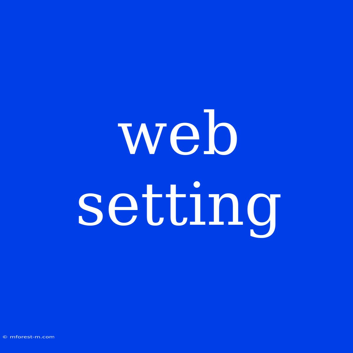 Web Setting