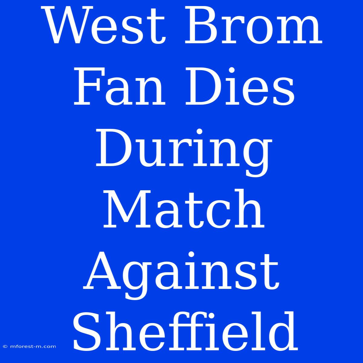 West Brom Fan Dies During Match Against Sheffield