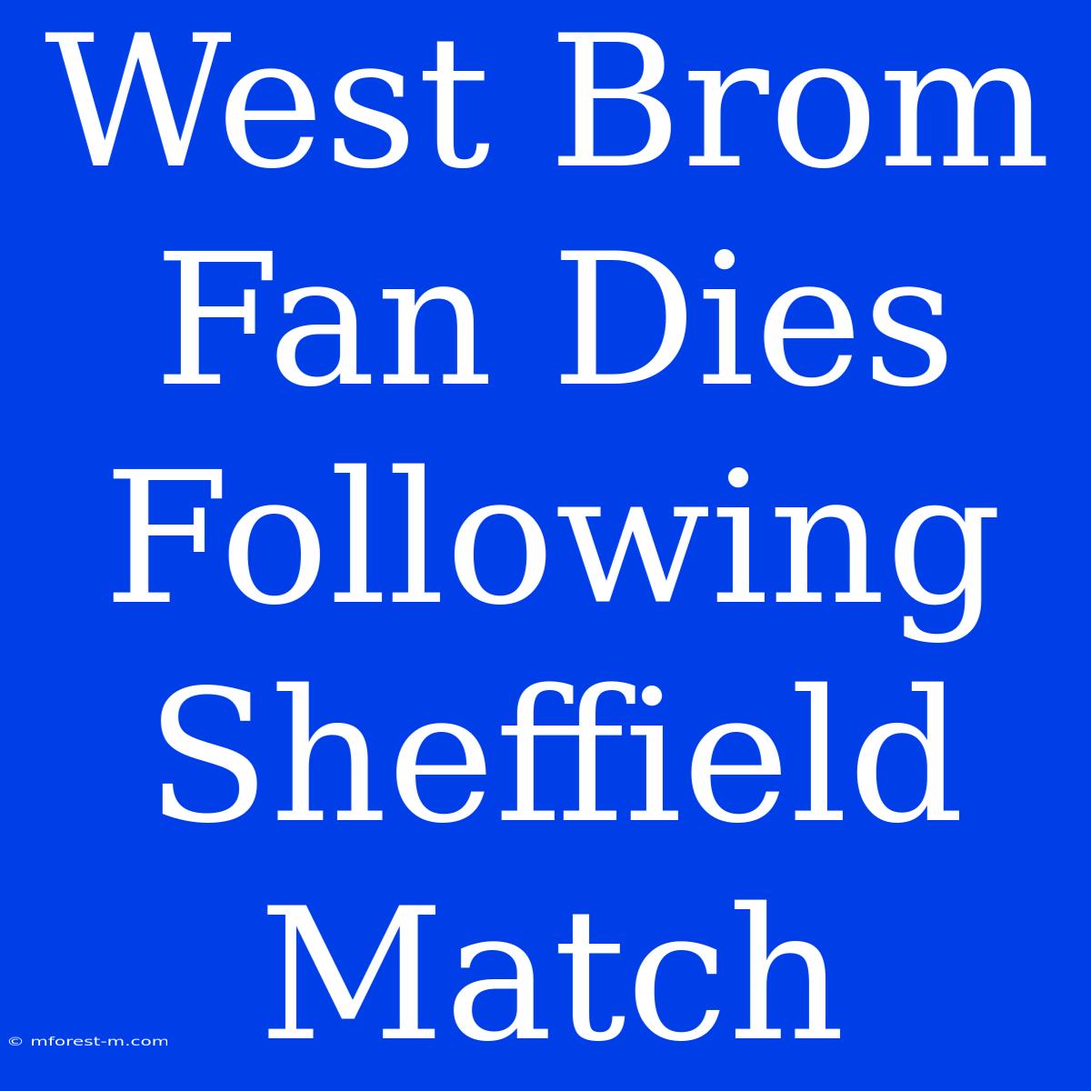 West Brom Fan Dies Following Sheffield Match