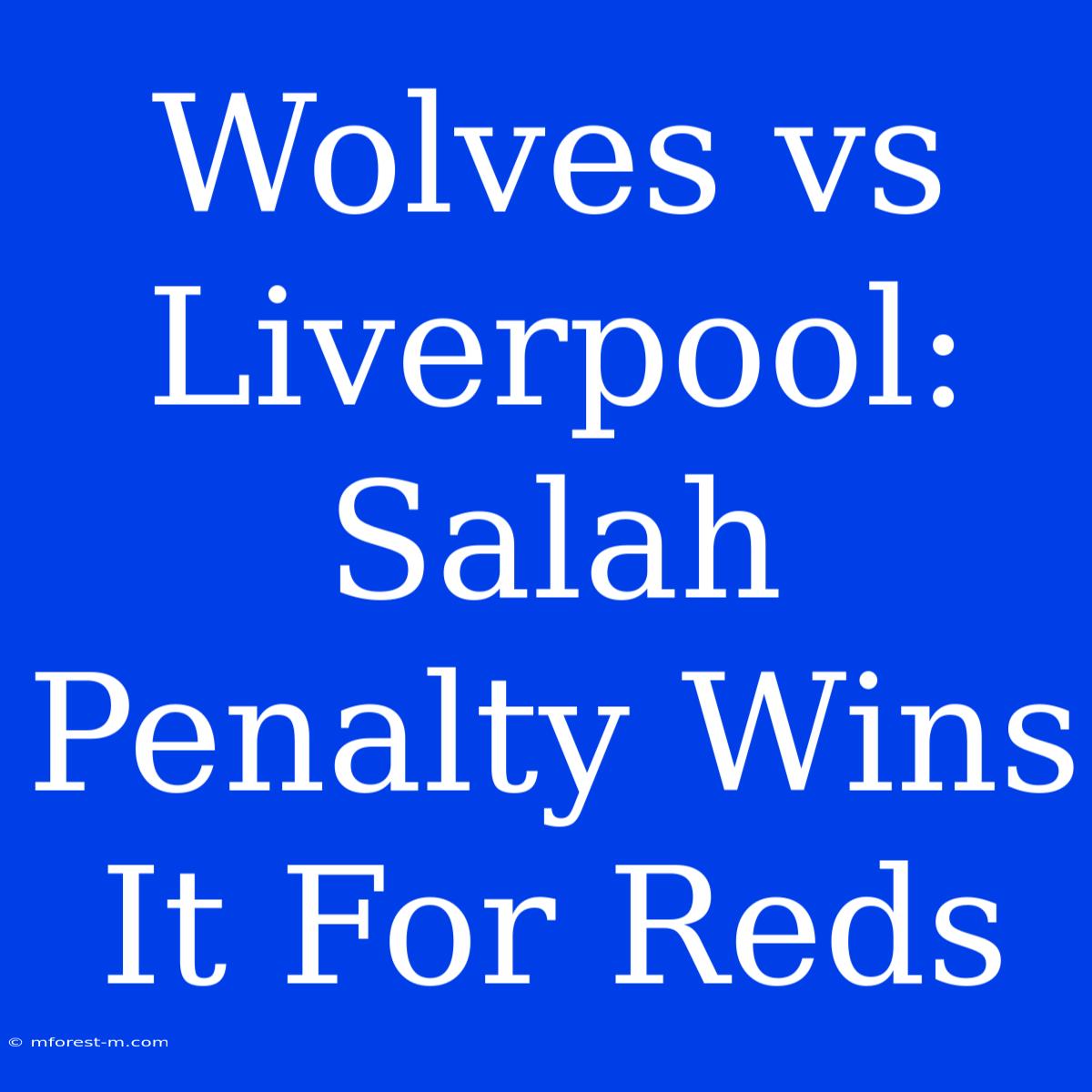 Wolves Vs Liverpool: Salah Penalty Wins It For Reds 