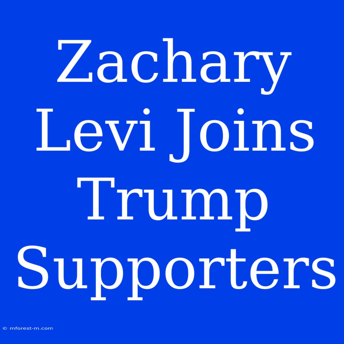 Zachary Levi Joins Trump Supporters 