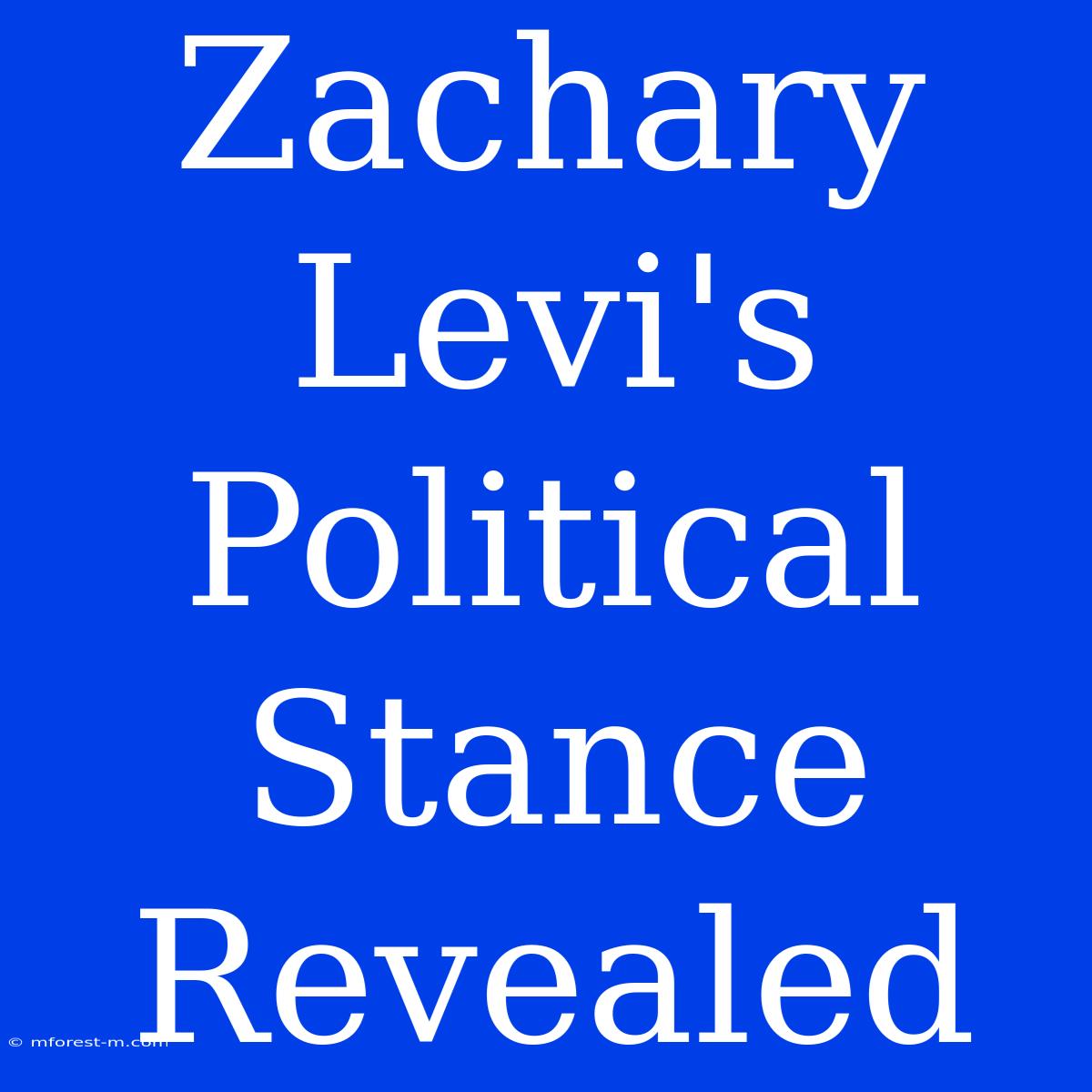 Zachary Levi's Political Stance Revealed