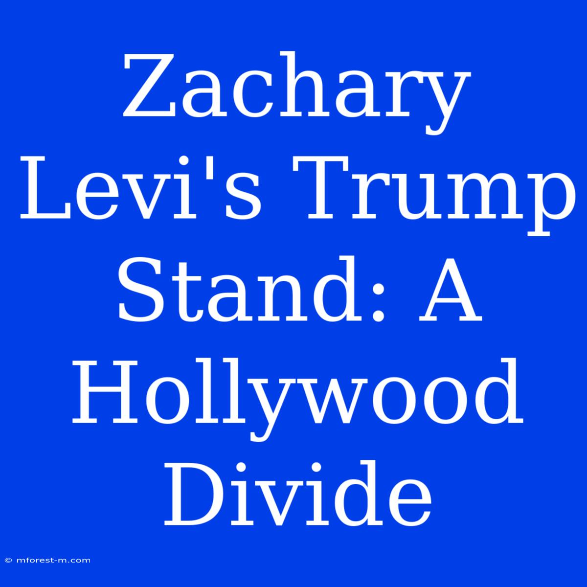 Zachary Levi's Trump Stand: A Hollywood Divide