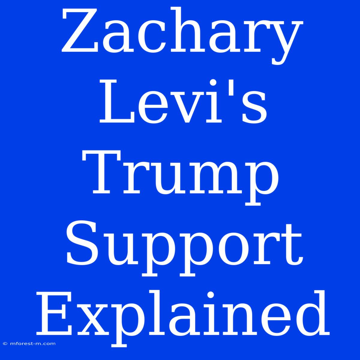 Zachary Levi's Trump Support Explained 